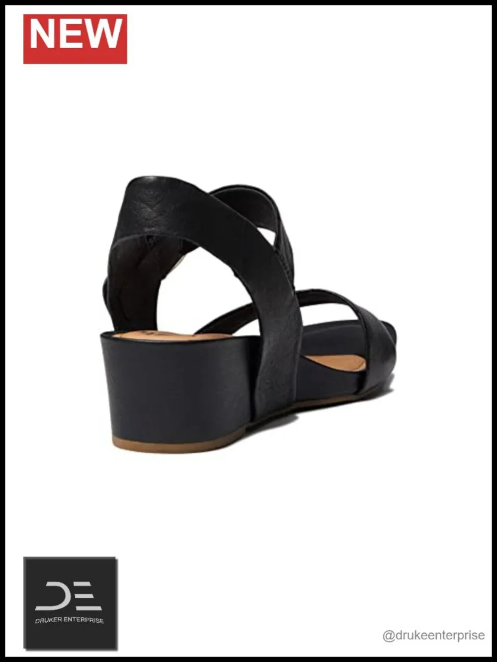 Italian Leather Wedge Sandals with Adjustable Strap & Buckle